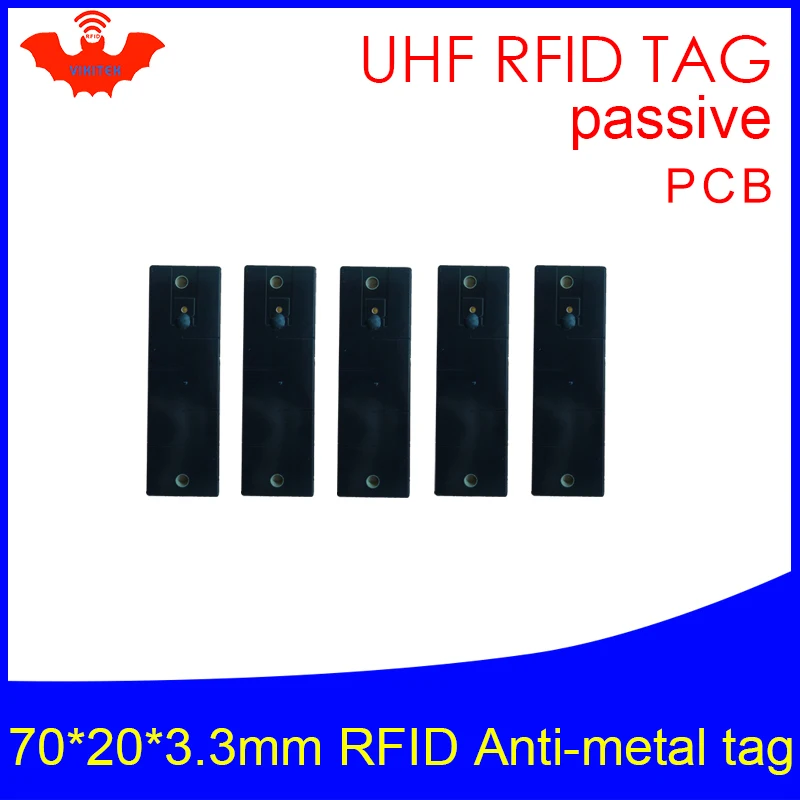 UHF RFID anti-metal tag 915mhz 868mhz impinj NXP EPCC1G2 6C 70*20*3.3mm long reading distance PCB smart card passive RFID tags