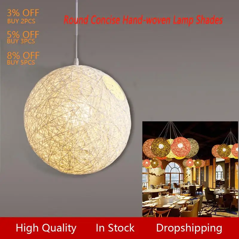 Hemp Ball Chandelier European rattan lamp Contemporary Dining room hanging Lamp Rural cany Art Pendant Lamp Sitting Room Bedroom