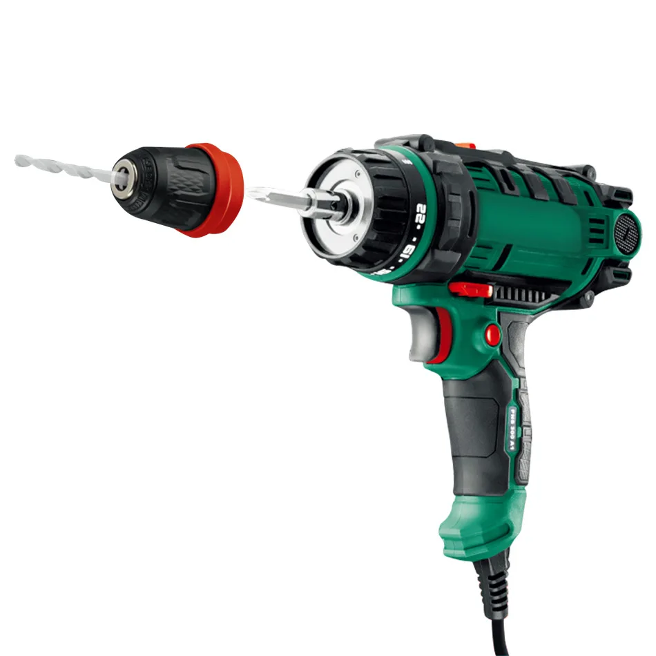 Imagem -03 - Furadeira Elétrica com Fio de 40 n. m Brocas Elétricas com Mandril de Liberação Rápida de 10 mm Acessório de Chave de Fenda com Cabo de 4m Ferramenta de Furadeira de Torque de 230v