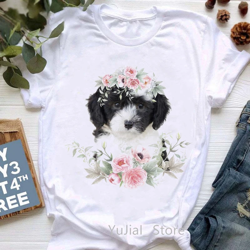 Dalmatian/Tiger/Lion/Swan/Leopard With Flowers Animal Print Women T-Shirts Funny Tshirt Femme Harajuku Shirt Streetwear