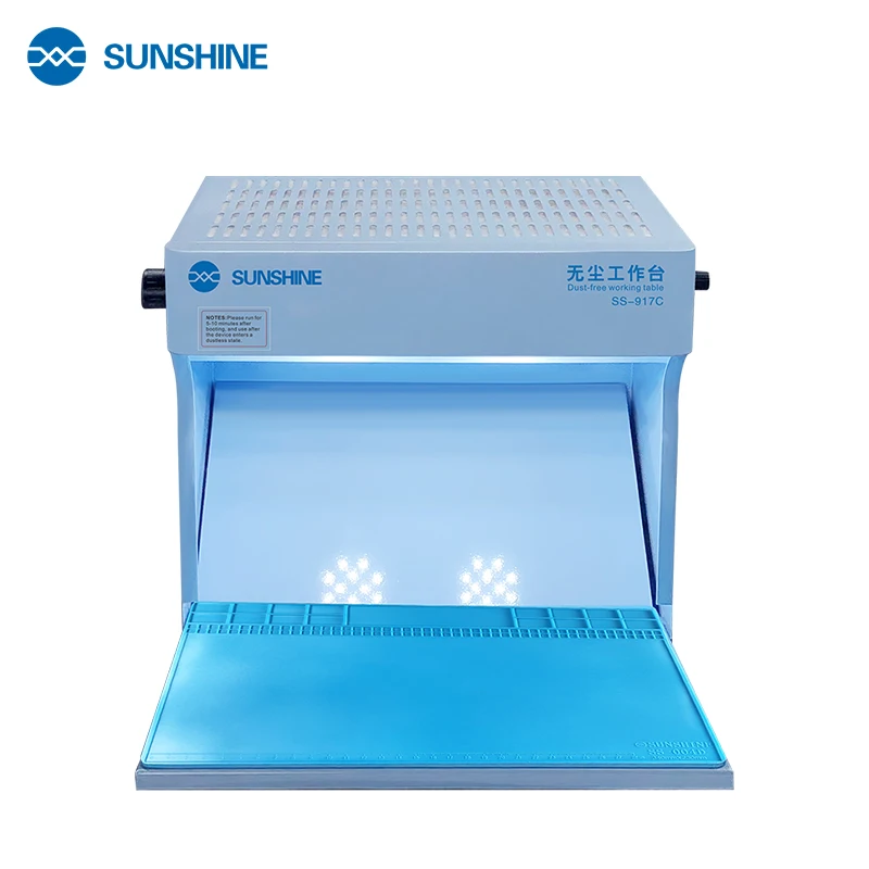 Sunshine SS-917C-Banco antipolvo ajustable para sala de trabajo, limpieza de viento para teléfono, iPad, reparación de Reacondicionamiento para