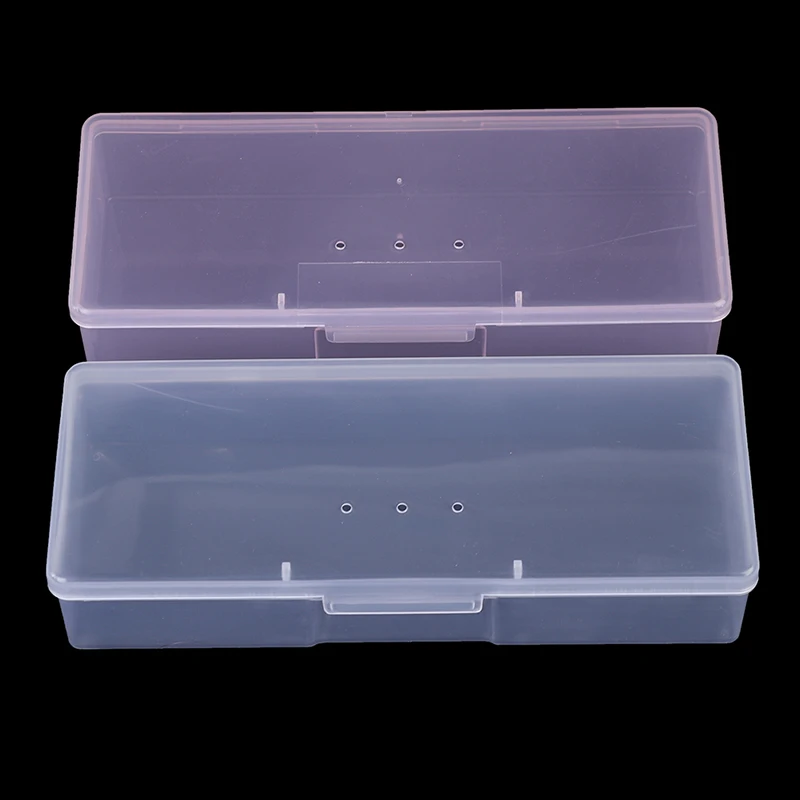 1PC Plastic Nail Tools Storage Box Nail Rhinestone Studs Decorations Brushes Buffer Files Grinding Container Holder Caseportable