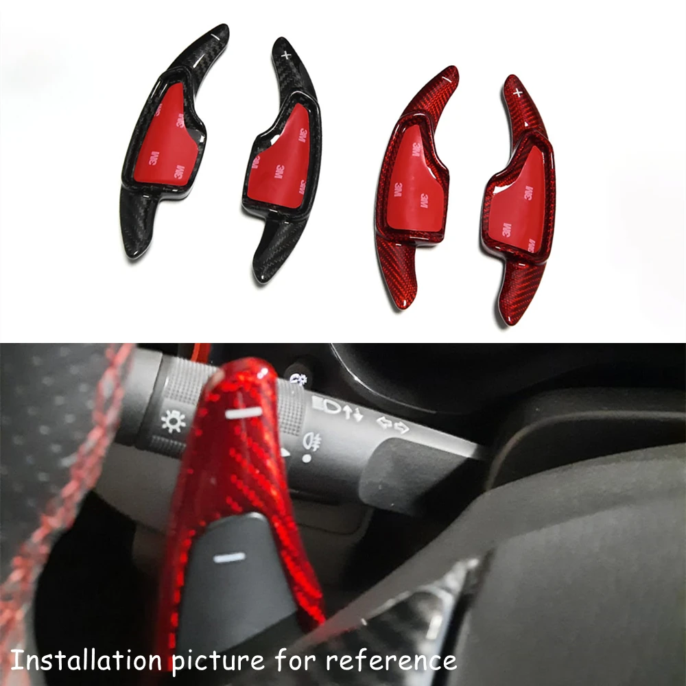 Carbon Fiber Steering Wheel Paddles Shifter Paddle For Chevrolet Camaro Corvette C7 2016 2017 2018 2019 Extensions Shift Trim