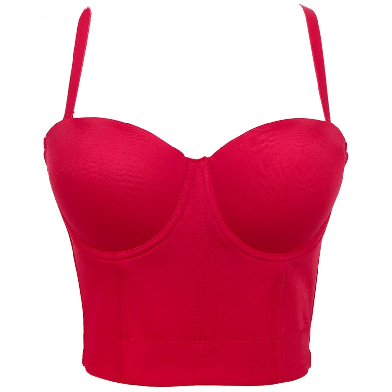 Soft High Quality Fabric Brassiere Solid Color Simple Camisole Push Up Bra Underwear Lingerie For Women Backless Short Top Y1281