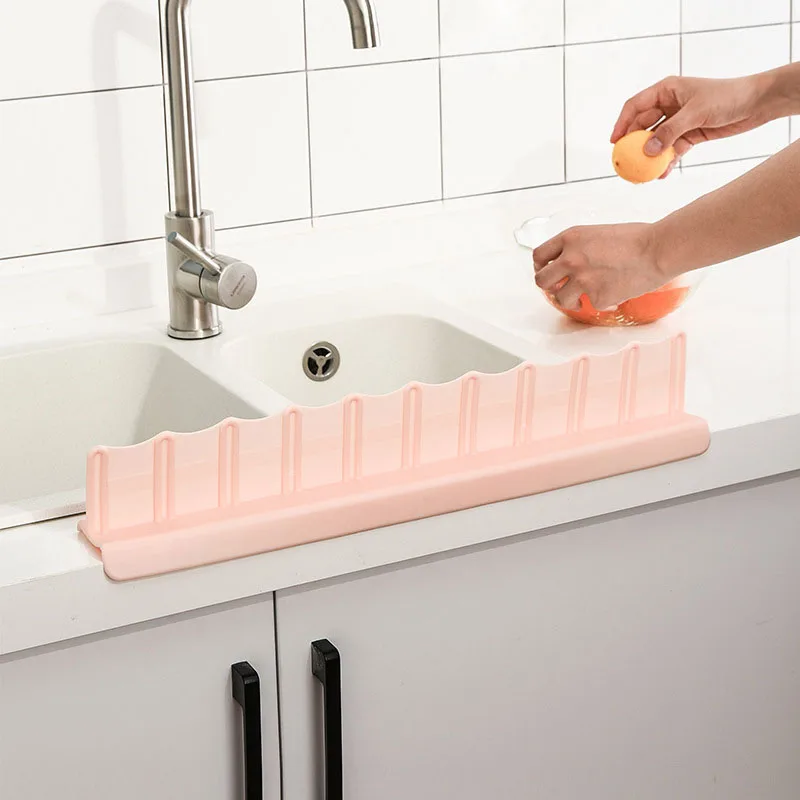 Kitchen Sink Splash Guard, Water Barrier, Baffle Board, Washable and Reusable, Suction Installation for Island Sink, Bathroom