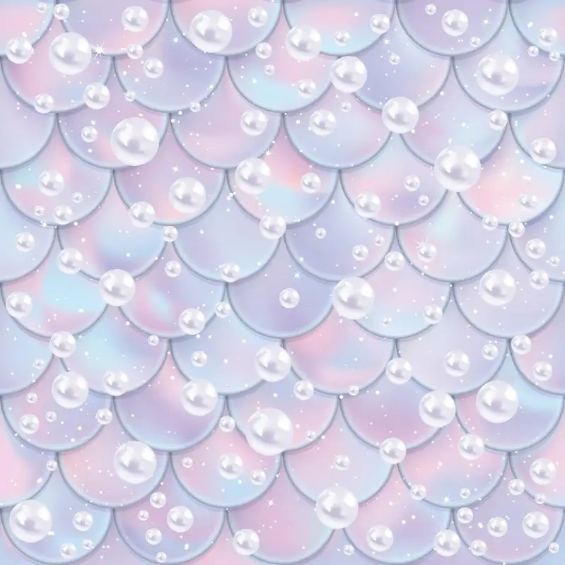 Laeacco Cartoon Mermaid Fish Scales Pearl Wall Portrait Scene Baby Photography Backdrop Photographic Background For Photo Studio