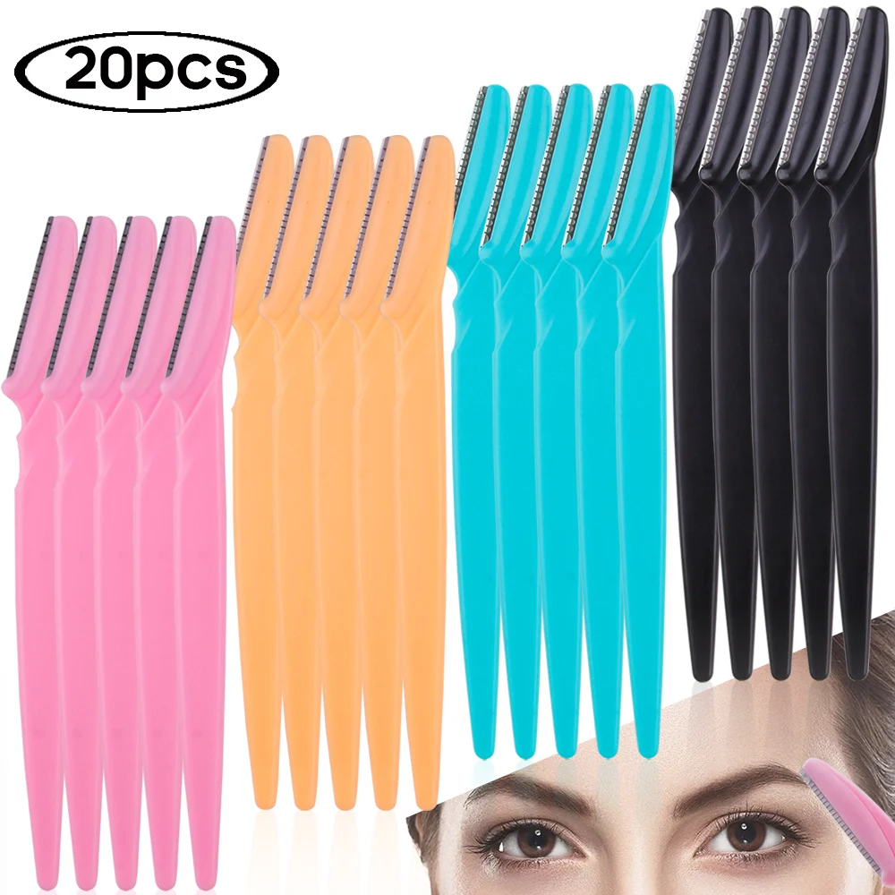 20/40/80Pcs Professional Eyebrow Trimmer Safe Face Blade Eye Brow Shaper Tool Hair Removal Trimmer Scraper Portable Woman Makeup