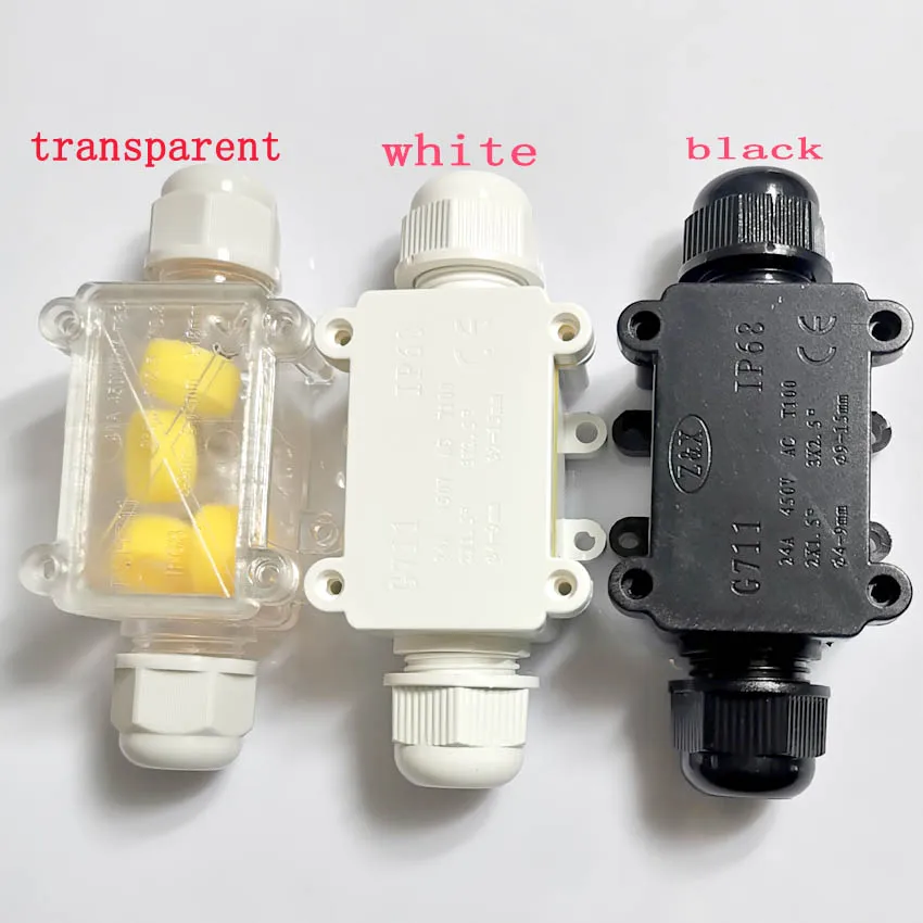 IP68 Waterproof Junction Box Electrical 2 Way Enclosure Block Cable Connecting Line Protection for Wiring Accessories