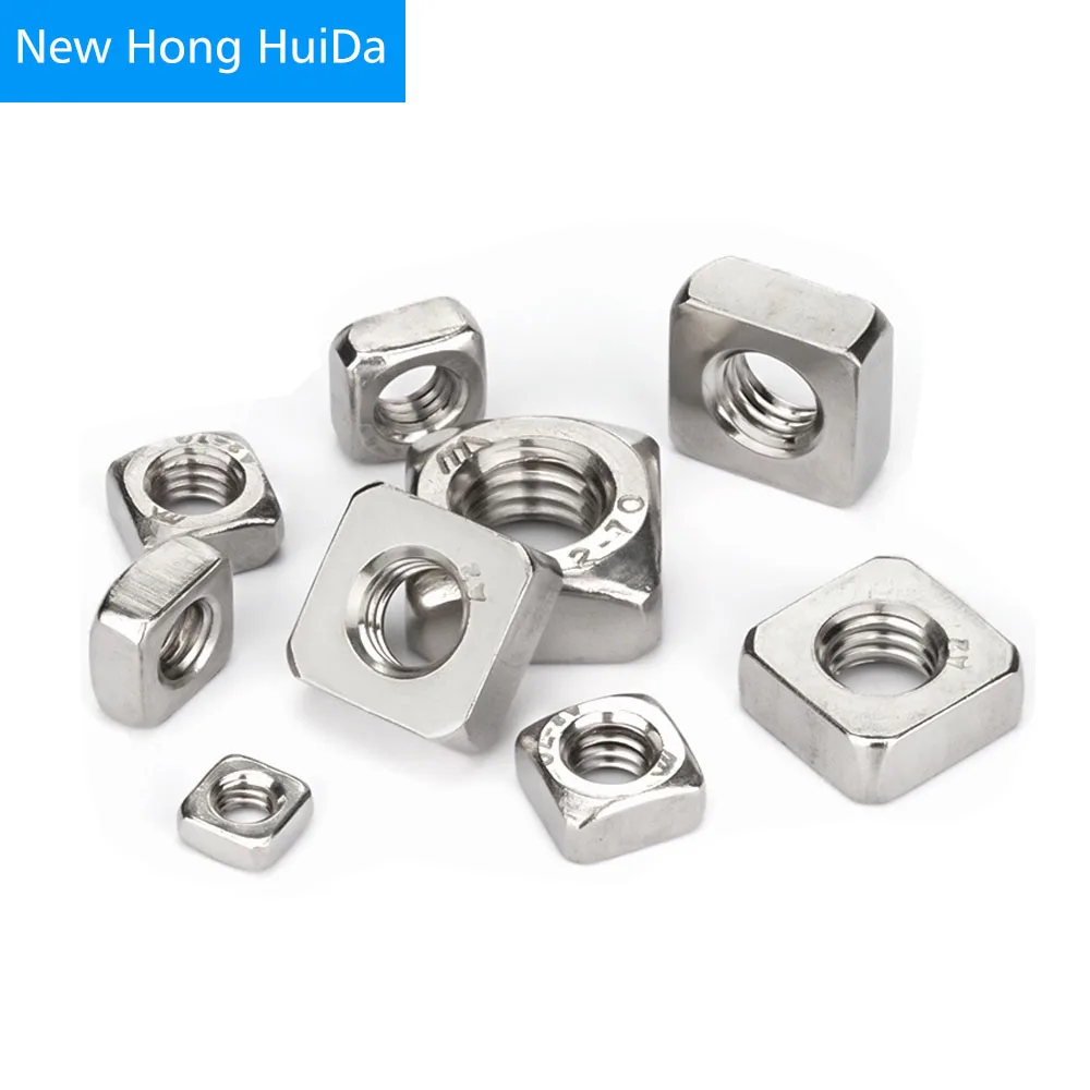 Square Nuts Metric Coarse Thread Nut DIN557 GB39 304 Stainless Steel M3 M4 M5 M6 M8 M10 M12 HW052