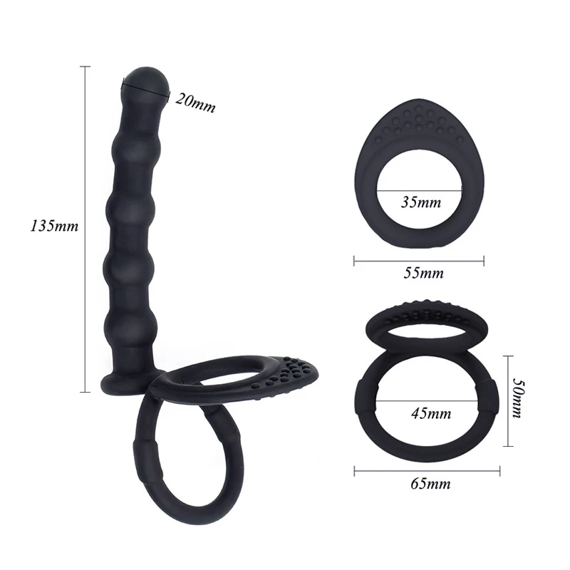 NEW Anal Beads Sex Toys For Men Silicone Double Rings Anal Plug Stimulator G-spot Massager Anal Erotic Toys For Couple