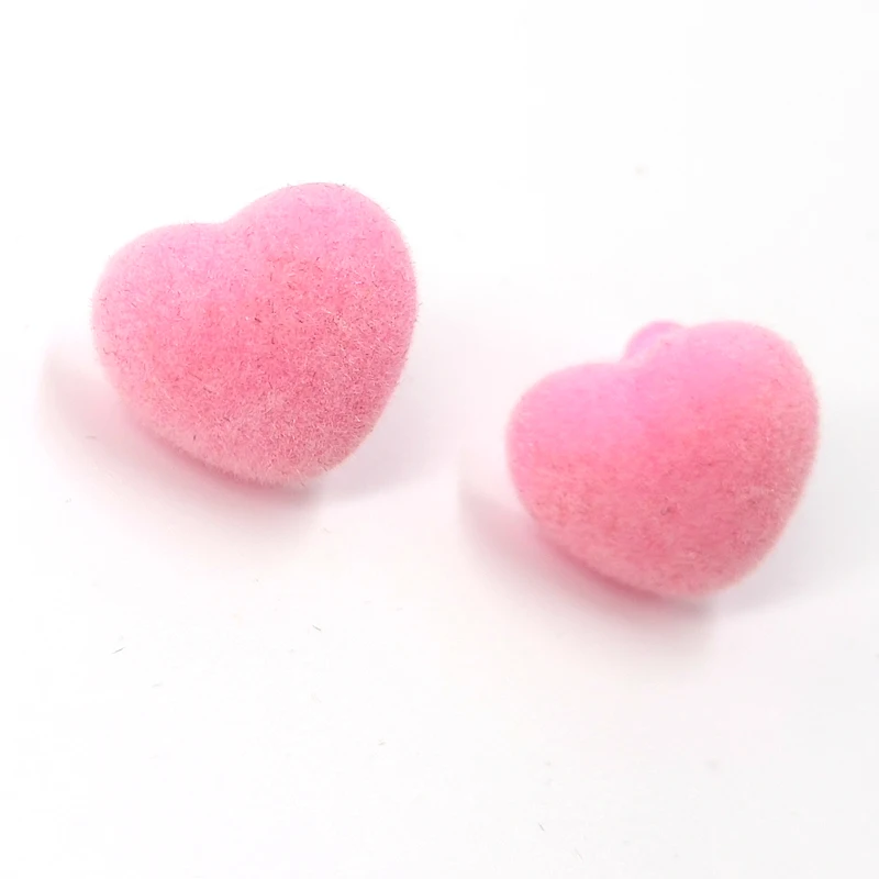 30pcs 15mm Heart Pink Flocking Nose/Velvet Safety Nose