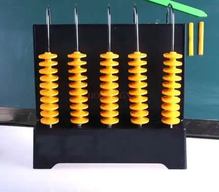 Math Teaching Demonstrator Supplies Five-speed Vertical Counter Abacus Experimental Equipment Teaching Instruments