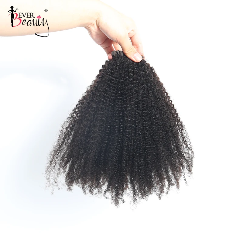 Afro Kinky Curly Tape In Human Hair Extensions Seamless PU Skin Weft Hand Tied Tape In Adhesive Invisible Mongolian Ever Beauty