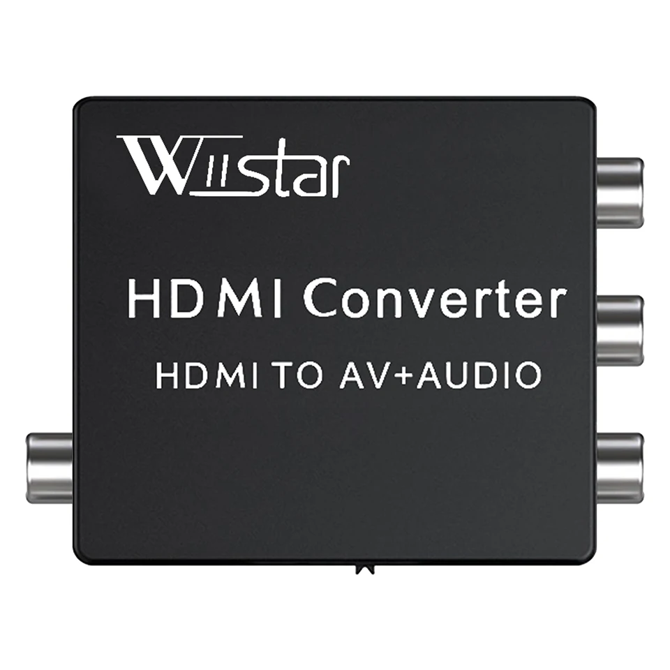 Wiistar HDMI to 3RCA AV Video Audio Converter with Spdif Optical Coaxial Audio Out Support NTSC PAL for TV Box Projector HDTV