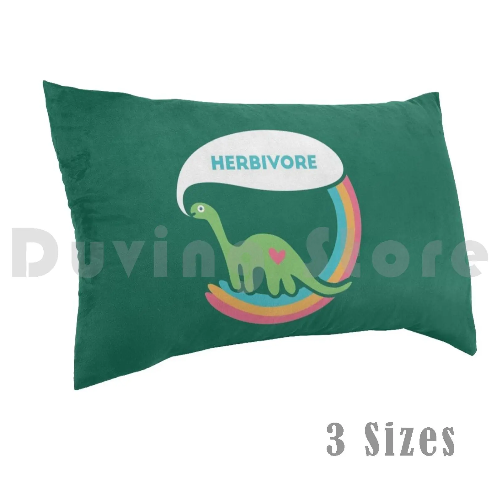 

Herbivore Dinosaur Pillow Case Printed 50x75 Vegan Herbivore Brontosaurus Dinosuar Dinosaur Rainbow Cute Heart