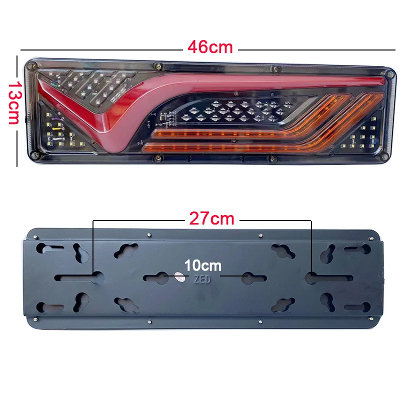 2PCS 24V Dynamic LED Truck Tail Light Turn Signal Rear Brake Lights Reverse Signal Lamp Trailer Lorry Bus Camper Caravan