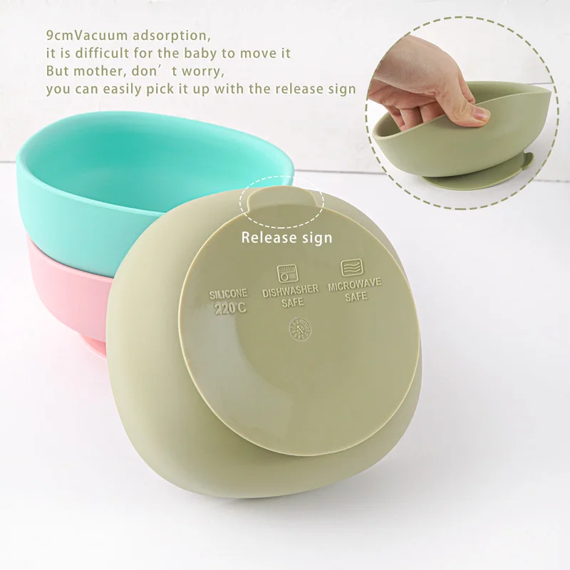 Food Grade Silicone Baby Feeding Plate Tableware Spoon Waterproof Suction Square Bowl Kids Non-slip Suction Children's Products