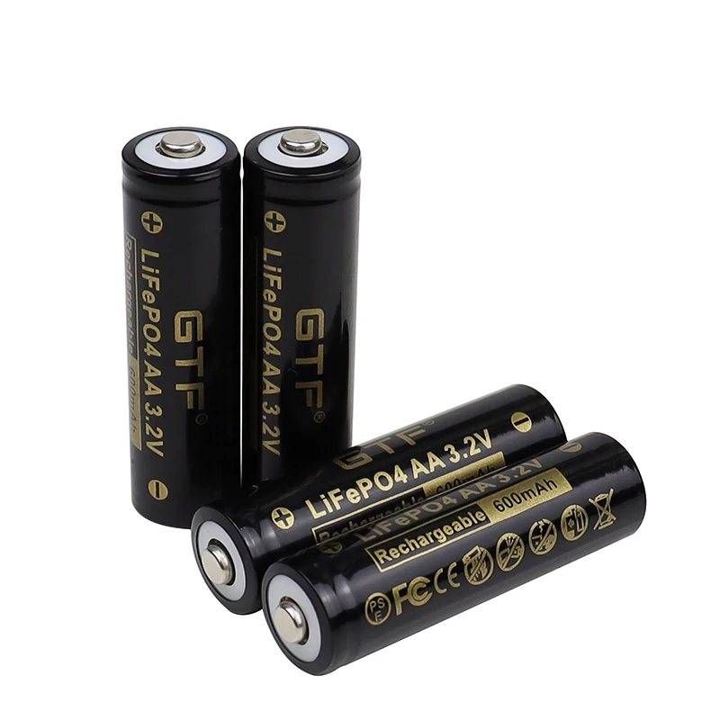 3.2V LiFePO4 battery AA 14500 rechargeable battery 600mAh lithium battery for Camera and Solar led lights