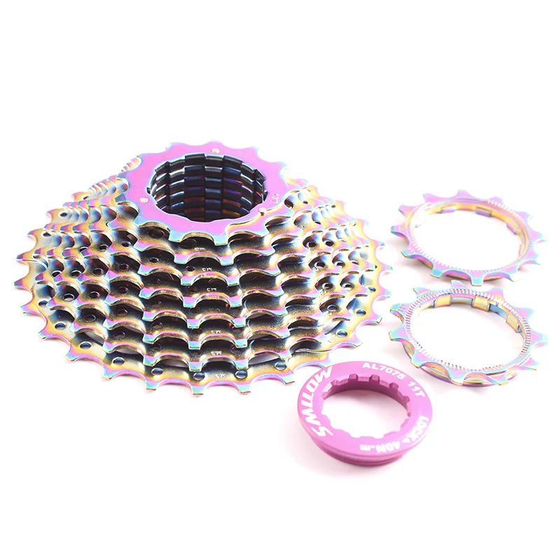 Colorful Road Bike 9 10 Speed Cassette Ultralight 11-28T Gravel bike Freewheel K7 11V 9s 10s Flywheel Sprocket For SHIMANO