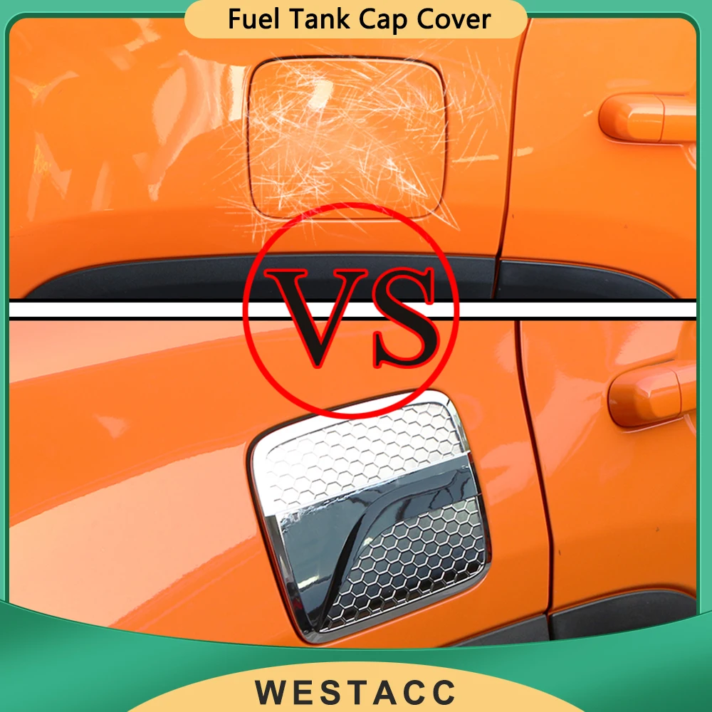 Car Fuel Tank Cap Cover Gas Tank Protective Trim Sticker for Jeep Renegade 2014 - 2021 Car-Styling ABS Chrome Accessories