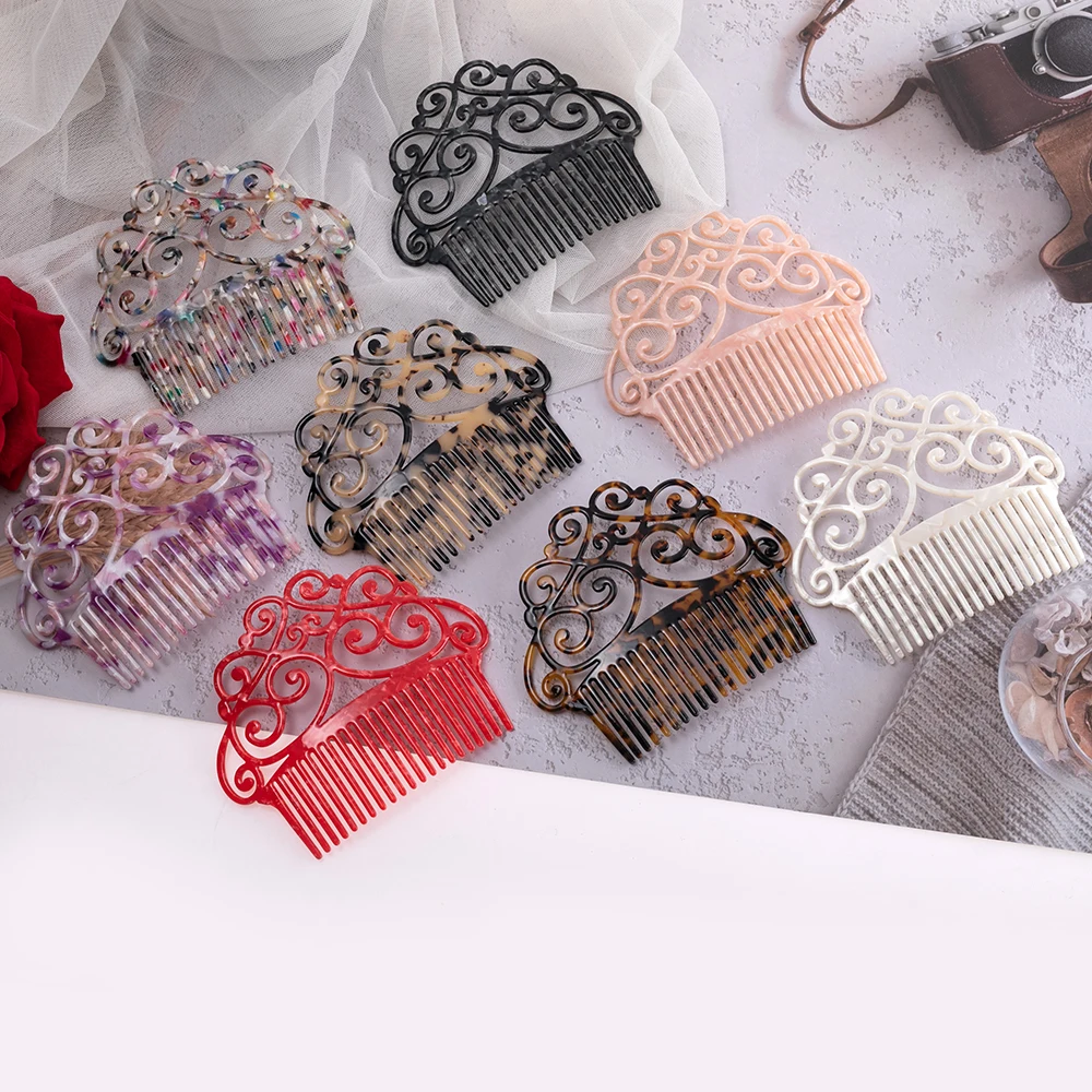 Vintage Hair Combs Colorful Acetate Hair Accessories Faux Tortoise shell Women Hair clips Flamenco dancers Headdresses jewelry