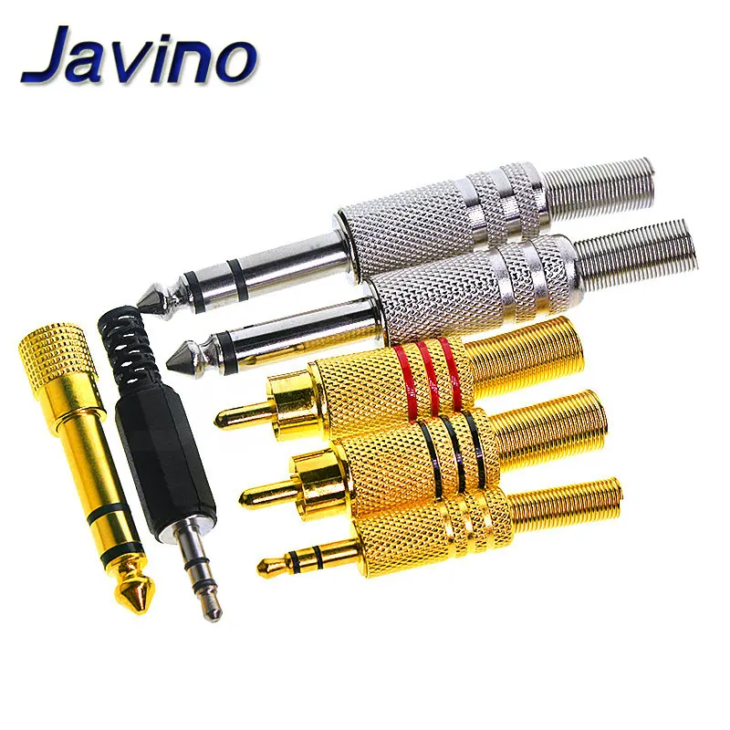 2pcs 2.5 3.5/6.35MM Gold Plated RCA/AV Connector Plug Audio Male Mono dual stereo microphone plug welding line audio head