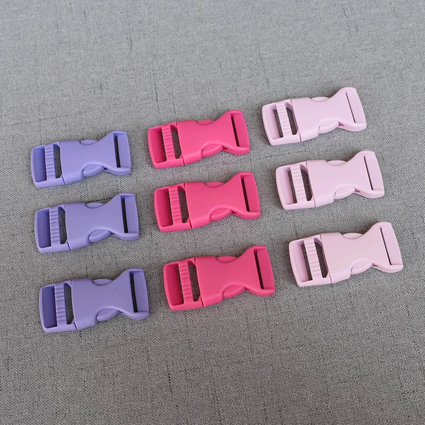 

100 Pcs/Lot 20mm Colourful Plastic Release Buckle Strap For Bag Dog Collar Necklace Bracelet Paracord Sewing Accessory