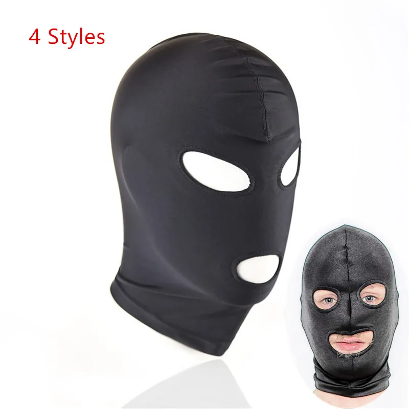 

BDSM Bondage Sex Mask Hood 4 Styles Men's Accessories Sensory Deprivation Elastic Slave Mask Fetish Hood Adult Toys for Sex Game