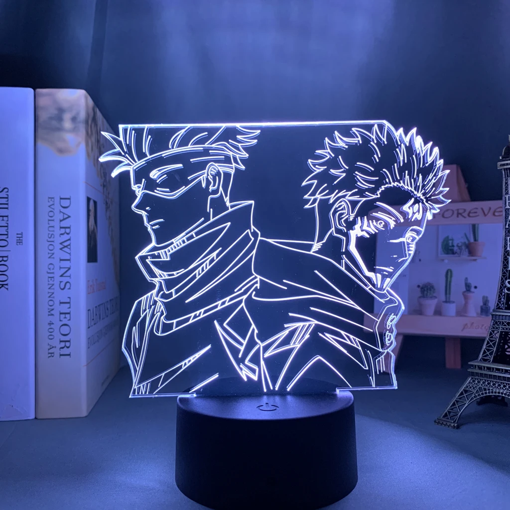 Lampa Anime Satoru Gojo Jujutsu Kaisen Led lampka nocna Yuji Itadori do pokoju Deco prezent urodzinowy Jujutsu Kaisen lampa Yuji Itadori