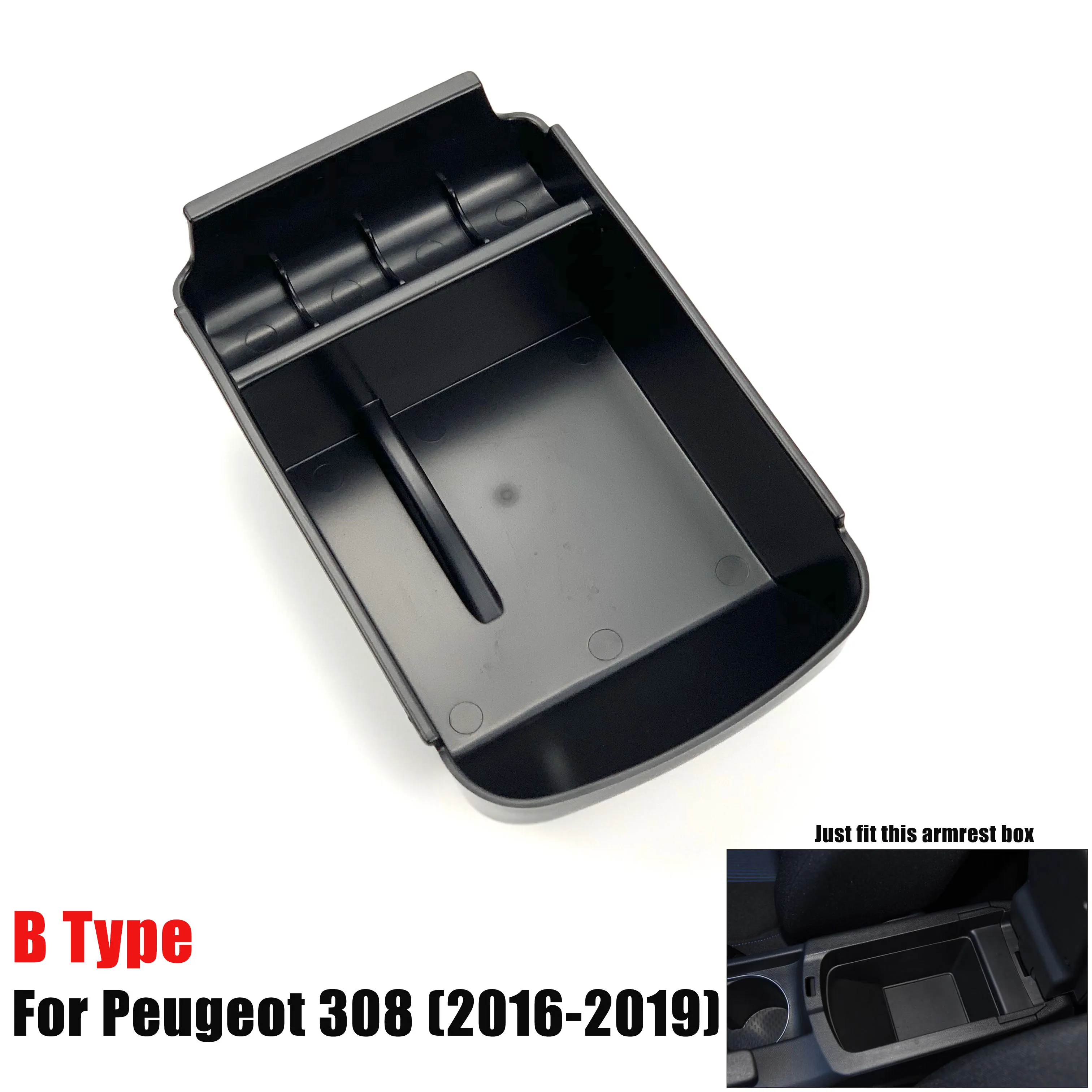 Car Armrest Storage Box For Peugeot 308 408 2008 3008 4008 5008 DS7 Center Console Container Storage Organizer car Accessories