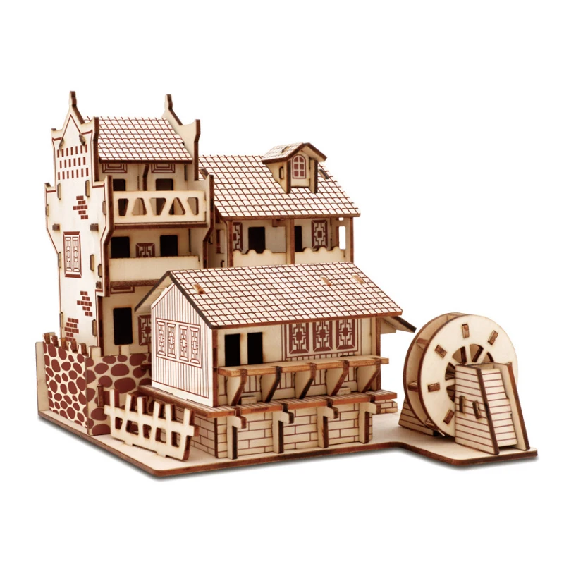 

Ancient Town Of Fenghuang 3D Jigsaw Wood Puzzle Buildings Architecture DIY Educational Toys For Children Kids With 81 Parts