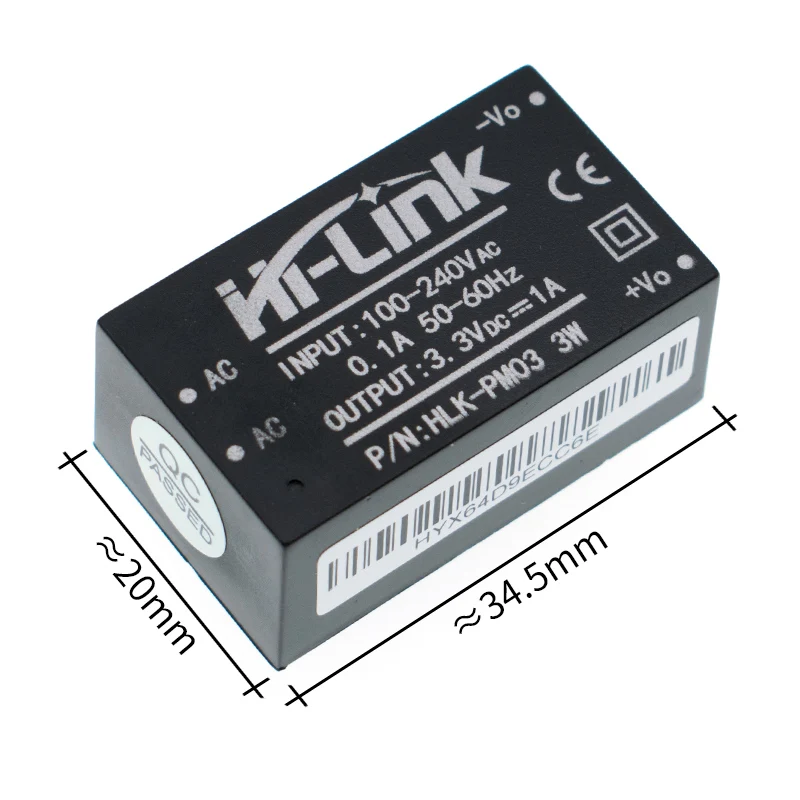 New HLK-PM01 HLK-PM03 HLK-PM12 AC-DC 220V to 5V/3.3V/12V mini power supply module,intelligent household switch power module