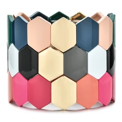 ZMZY Creative Handmade Big Geometric Vintage Friendship Bracelets For Women Jewelry Pulseiras Enamel Tile Bracelet Boho Fashion