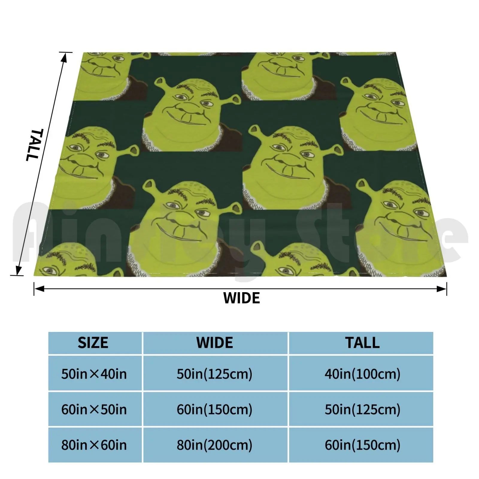 Shrek Blanket For Sofa Bed Travel Shrek Donkey Ogre Movie Swamp Green