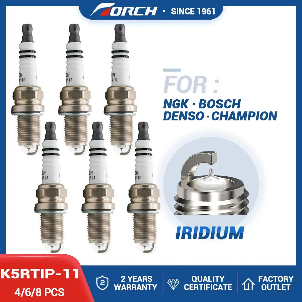 4-8PCS Candle Replace for IFR5E11D IFR5G11 PFR5J-11 PFR5N-11 Denso IK16 VK16 SK16R11 Iridium Platinum Spark Plug Torch K5RTIP-11