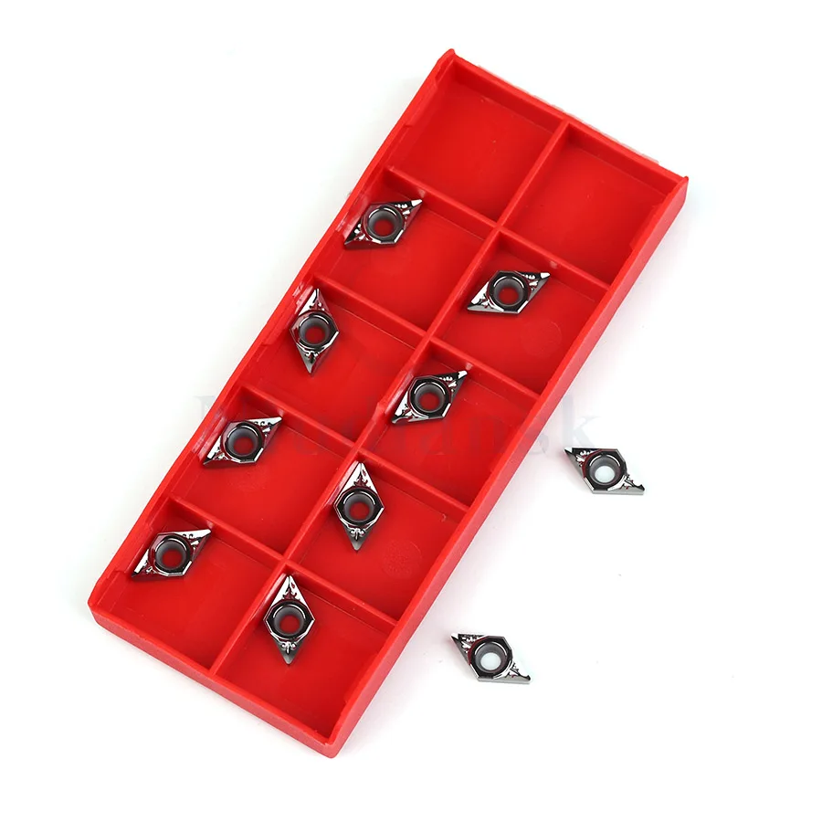 10 Buah DCGT070202 DCGT070204 DCGT070208 AK N01 Carbide CNC Lathe Turning Insert Internal Turning Tool Cutting Insert untuk Aluminium