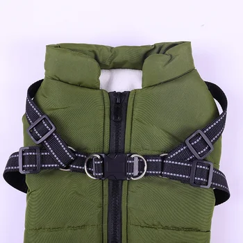 Winter Dog Clothes For Small Dogs Warm Fleece Large Dog Jacket Waterproof Pet Coat With Harness Chihuahua labrador Clothing 4