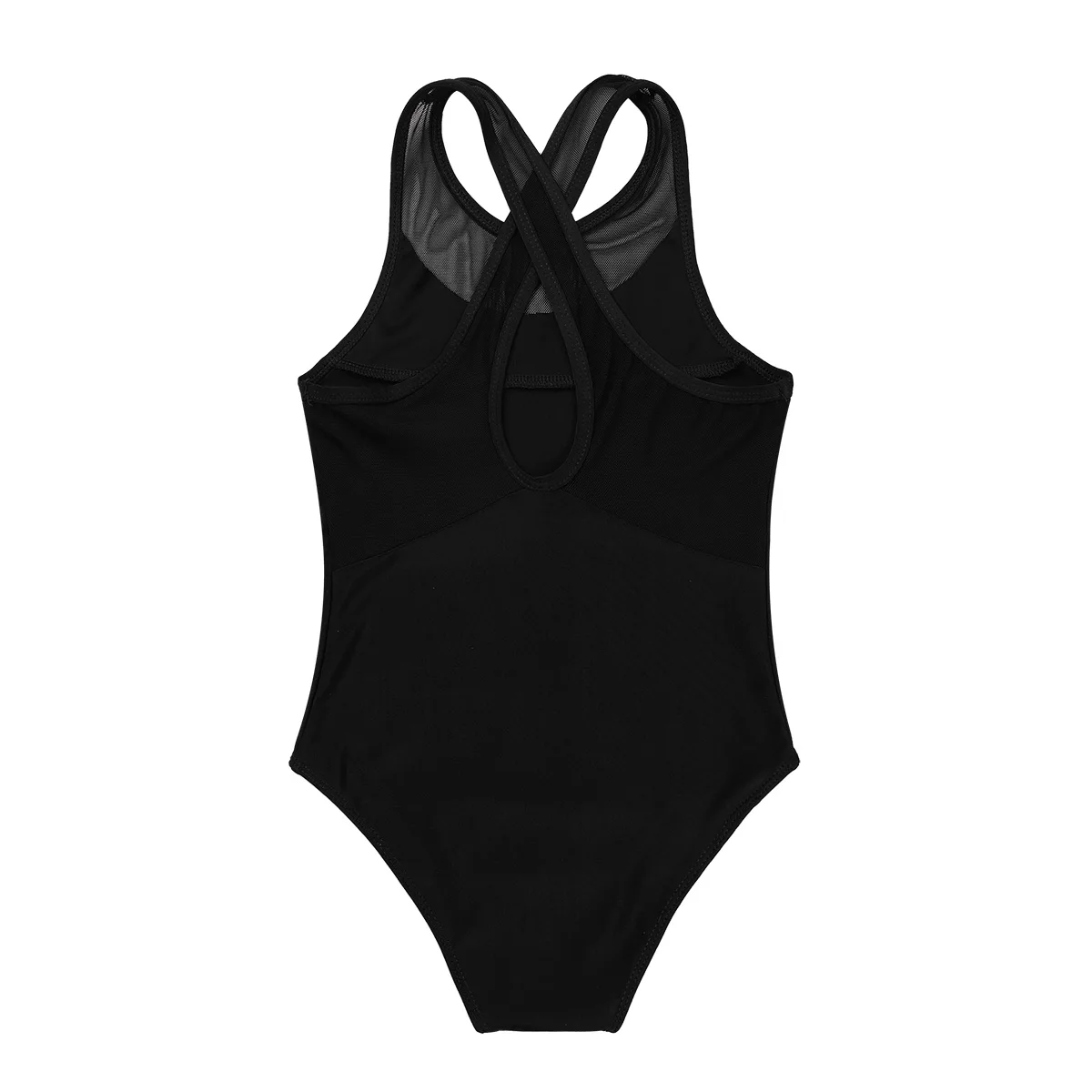 Iiniim Kids Girls profesjonalny balet Body Leotard splot siatkowy criss-cross wycięcie z tyłu balet gimnastyka trykot Dancewear