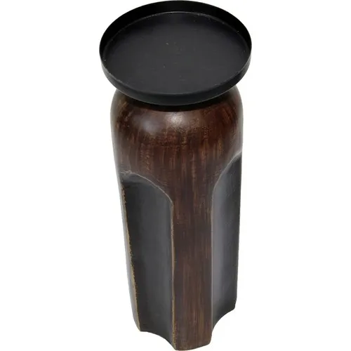 Wood Look Candle Holder Large