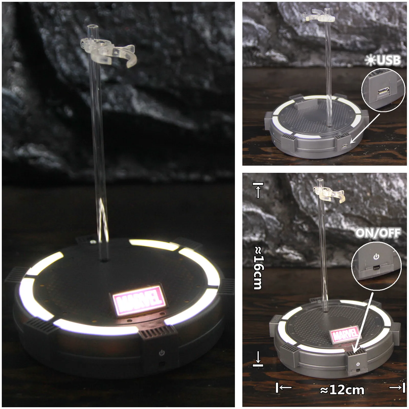 USB LED Base Display Stand Support Suit For 6\