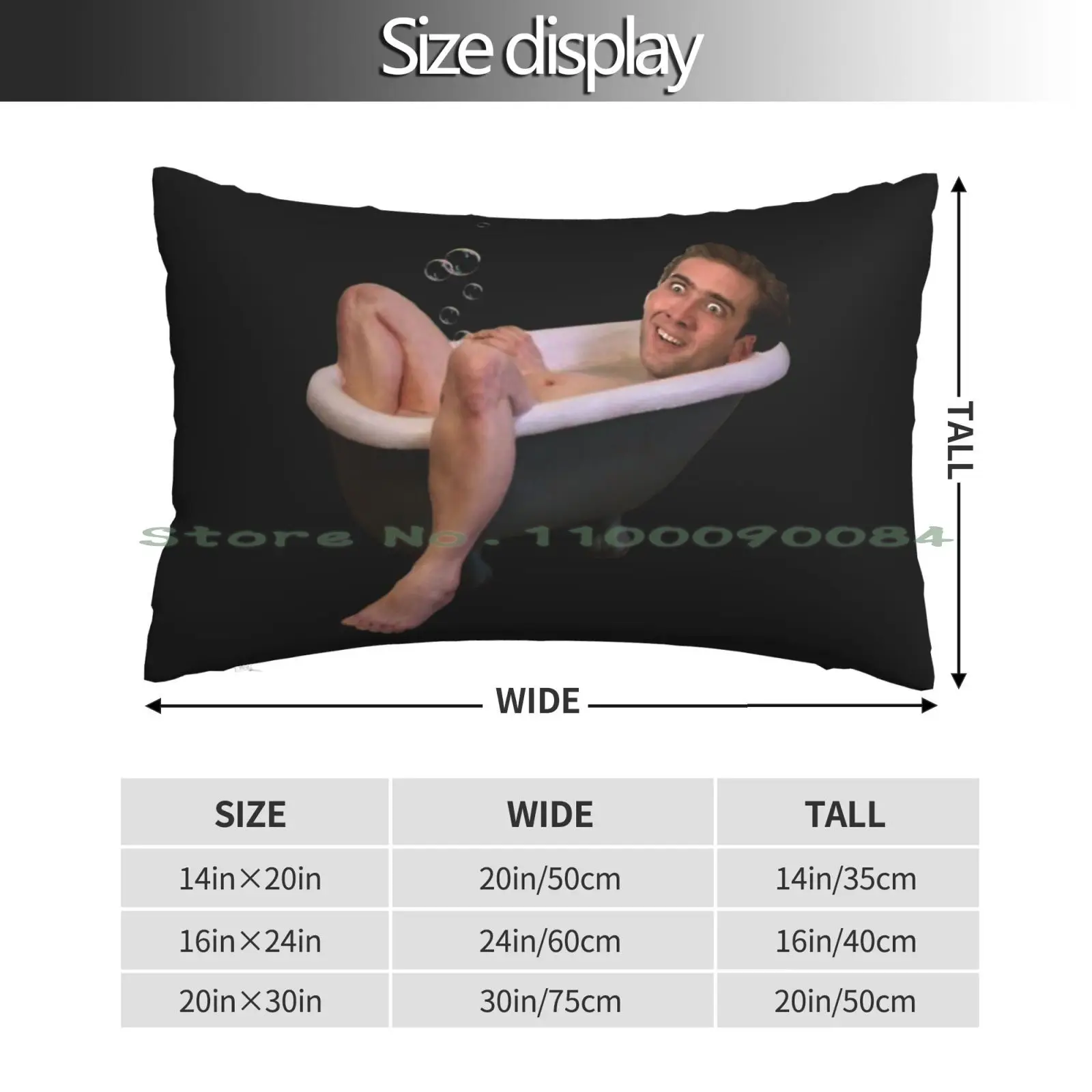 Nicholas Cage Taking A Bath Pillow Case 20x30 50*75 Sofa Bedroom Nicholas Cage Nick Cage Nicolas Cage Nickolas Cage Funny Weird