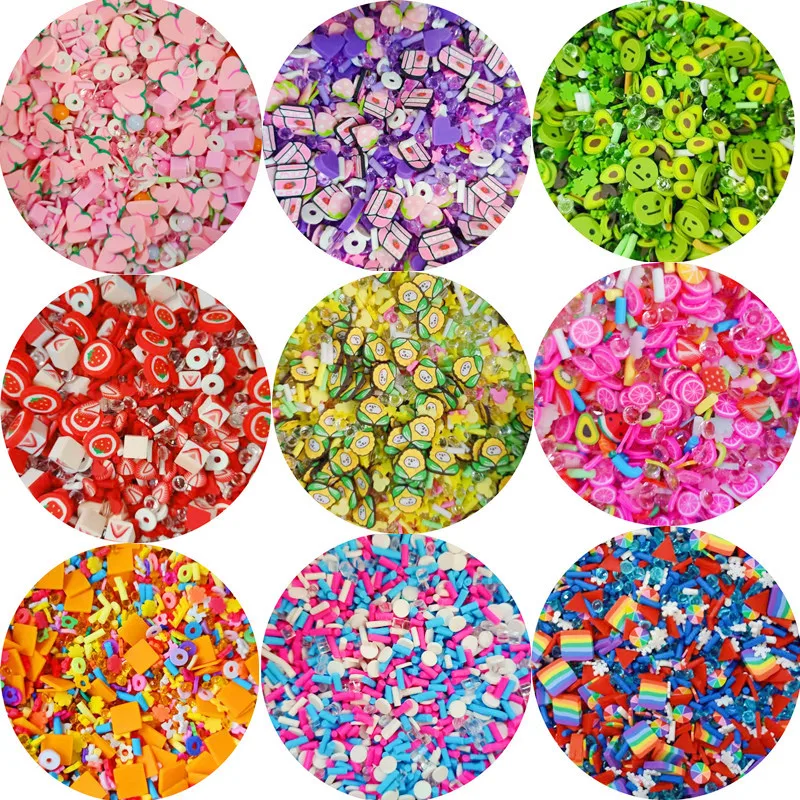 Slime Fruit Slices Small Fresh Beaded Mixed Color Mixed Shape Crystal Mud Epoxy Accessoryes Polymer Clay Diy Hairpin Nails Decor