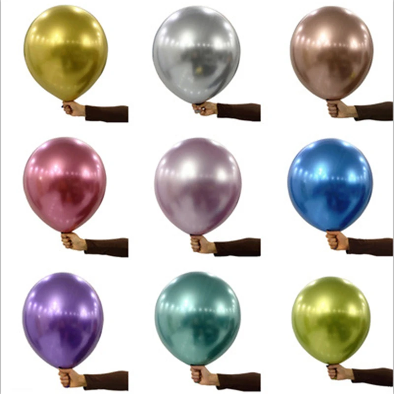 

Round 18-inch Large Metallic Chrome Latex Balloon Birthday Party Wedding Ceremony Room Decoration Supplies 2Pcs