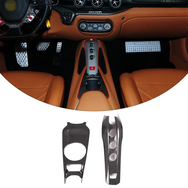 For Ferrari F12 Berlinetta 2013 Central Control Button Switch Cover Interior Trim Center Console Panel Real Carbon Fiber