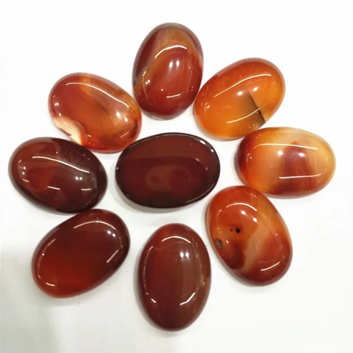 10PCS Nature Carnelian Stone Cabochons Oval Shape 10X14MM 13X18MM 18X25MM 20X30MM 30X40MM Beads Accessories Jewelry