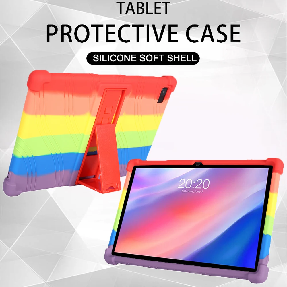 Para teclast tablet caso p20hd m40 seguro à prova de choque capa silicone p20 escudo manga protetora suporte ajustável