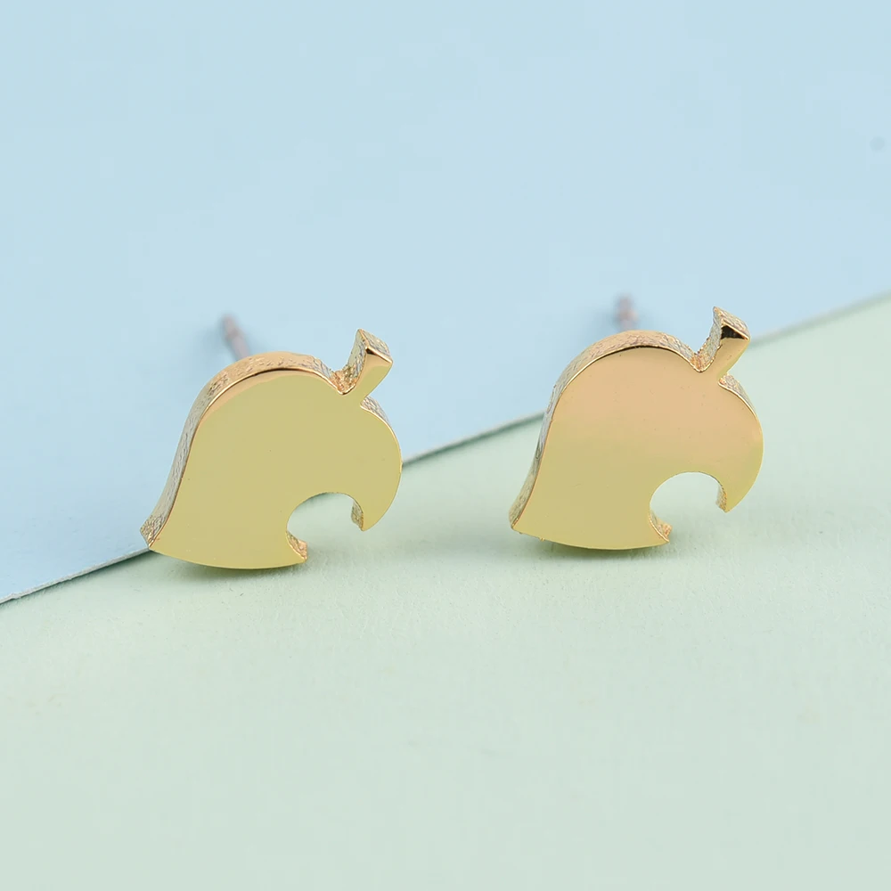 Hanreshe Animal Crossing Stud Earrings Punk Jewelry Vintage Copper Earring Cute Small Stud Earrings Girl Boy Gift
