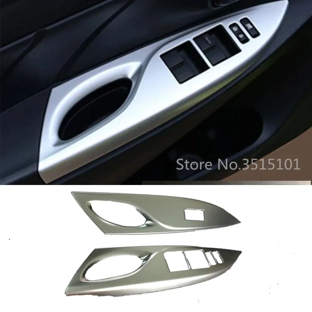 Car ABS Door Window Glass Panel Armrest Lift Switch Button Trim Frame Front 2pcs For Toyota Vios/Yaris Sedan 2014 2015 2016