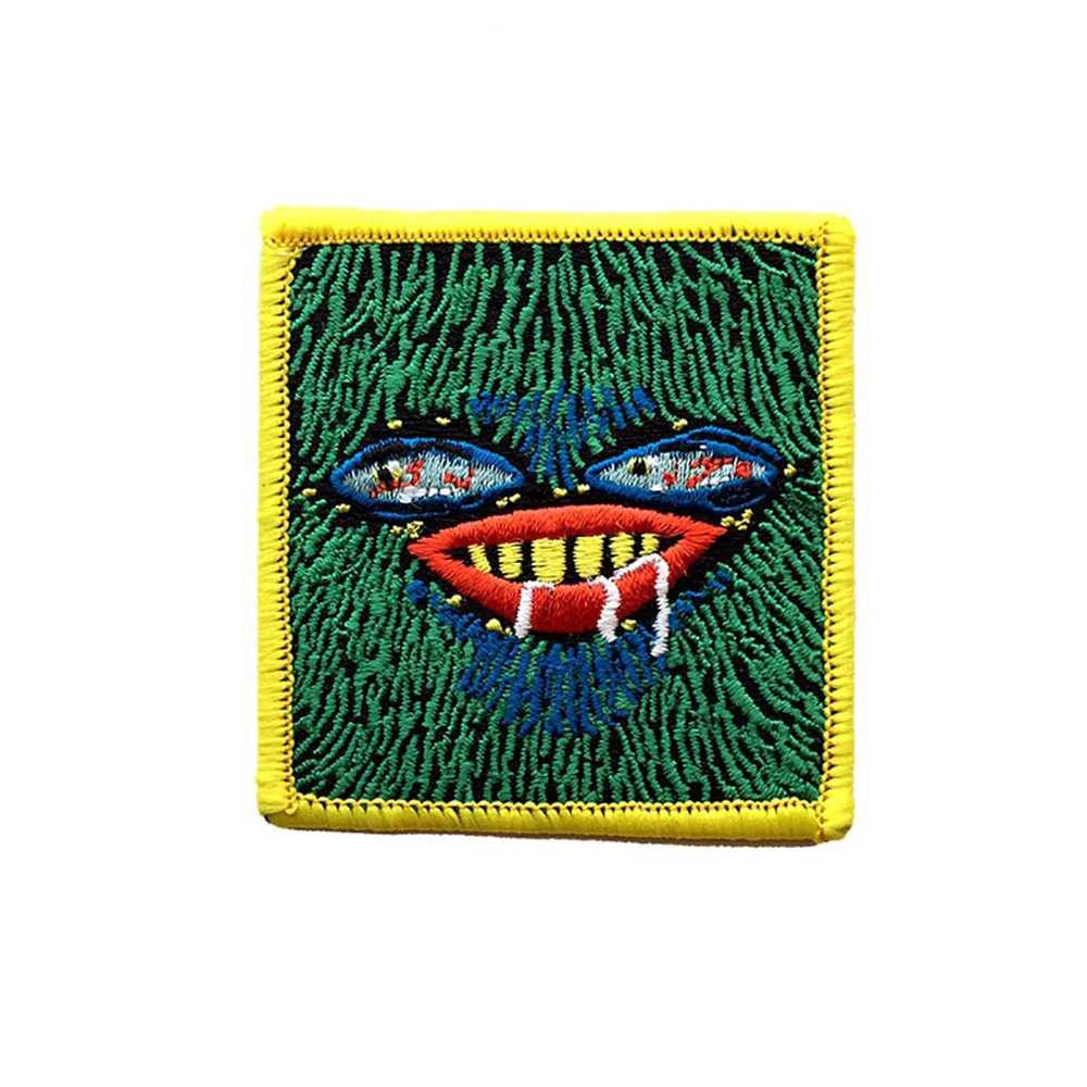 PETRUS Iron on Embroidered Patches Funny Cartoon Slobbering Monster Patches for Clothing Embroidery Sewing DIY