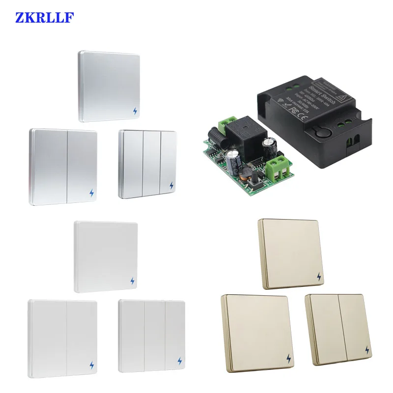 433Mhz  Universal Wireless Remote Control Switch and AC 110V 220V relay receiver  For bedroom ceiling LED wall light control DIY